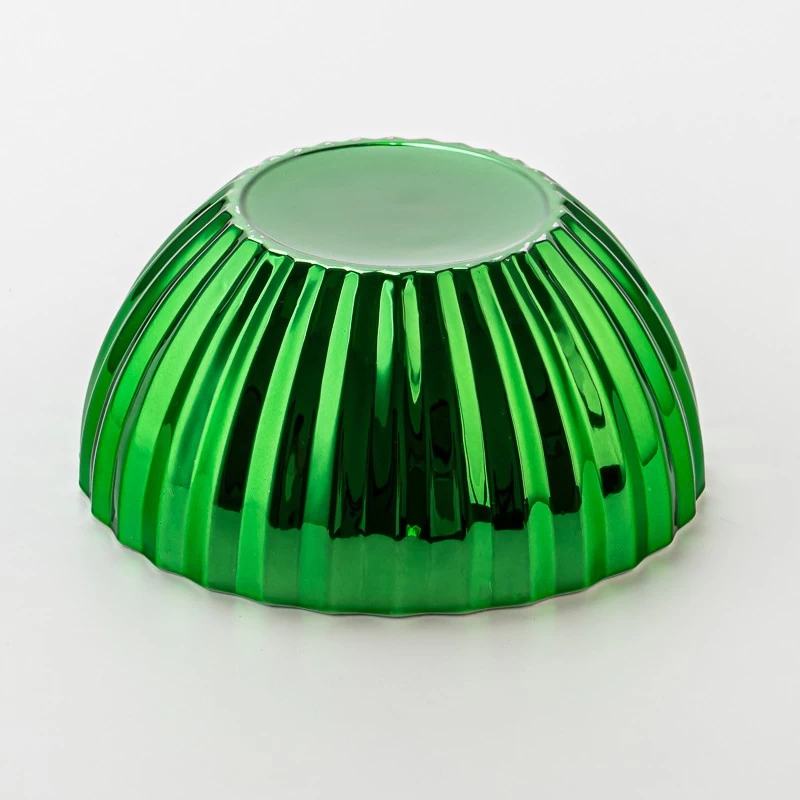 Luxury Green Textured Ball Shape Glass Candle Jar with Lid Decorative Candle Holder