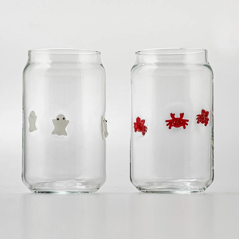 Halloween Ghost Design Clear Glass Candle Holder for Holiday Decoration and Gifts