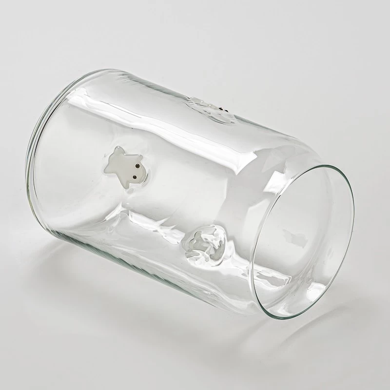 Halloween Ghost Design Clear Glass Candle Holder for Holiday Decoration and Gifts