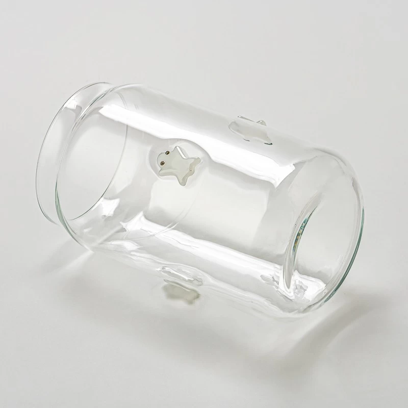 Halloween Ghost Design Clear Glass Candle Holder for Holiday Decoration and Gifts