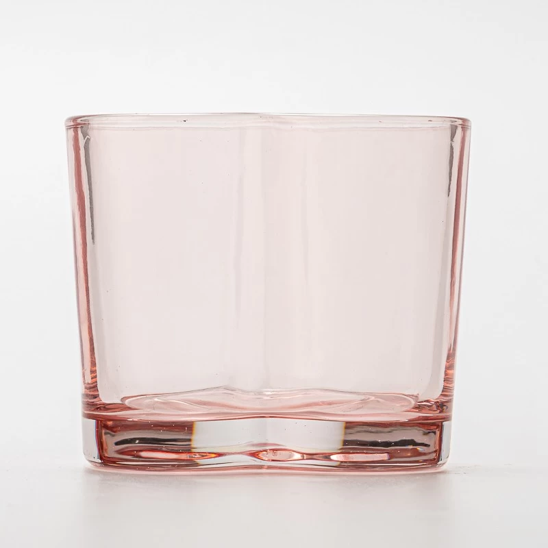 Popular Pink Heart Shape Glass Candle Holders