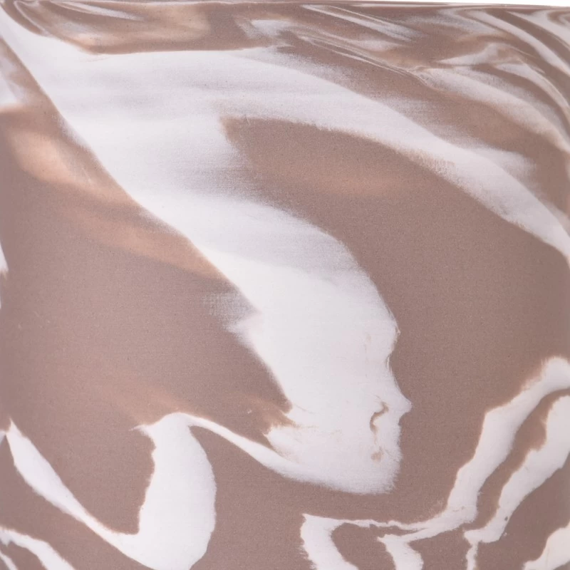 Marble Pattern Matte Ceramic Jar Empty Wax Candle Vessel Manufacturer