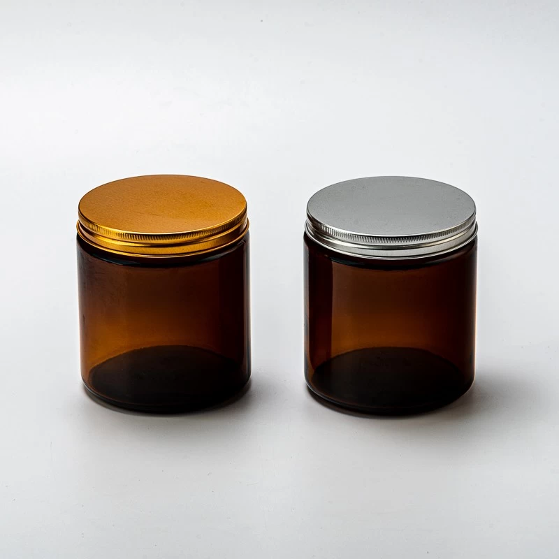 Hot sale 8oz Amber Glass Candle Container Wholesale 