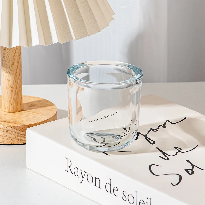 Unique Clear Thick Glass Wall 168ml Glass Candle Jar