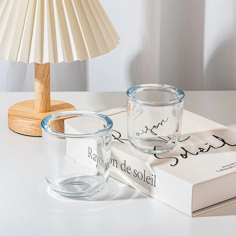Unique Clear Thick Glass Wall 168ml Glass Candle Jar