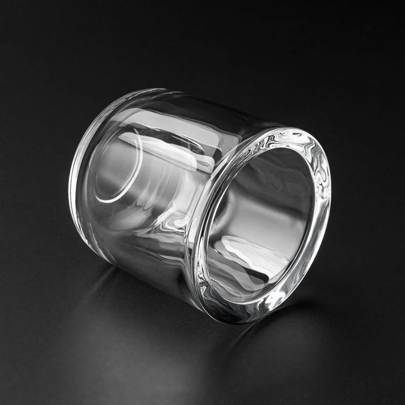 Unique Clear Thick Glass Wall 168ml Glass Candle Jar