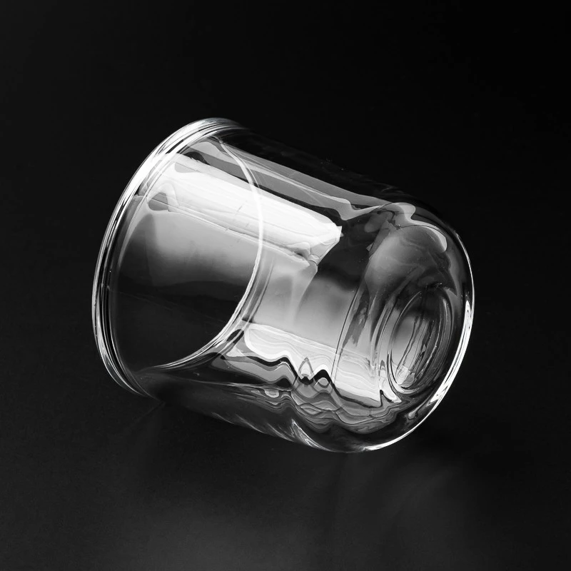 Custom Color Round Bottom Thick Glass Empty Candle Vessel