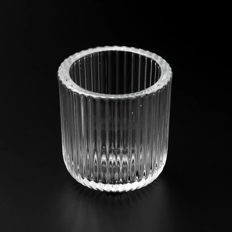 New Design Vertical Stripe Glass Container Scented Candle Jar Supply