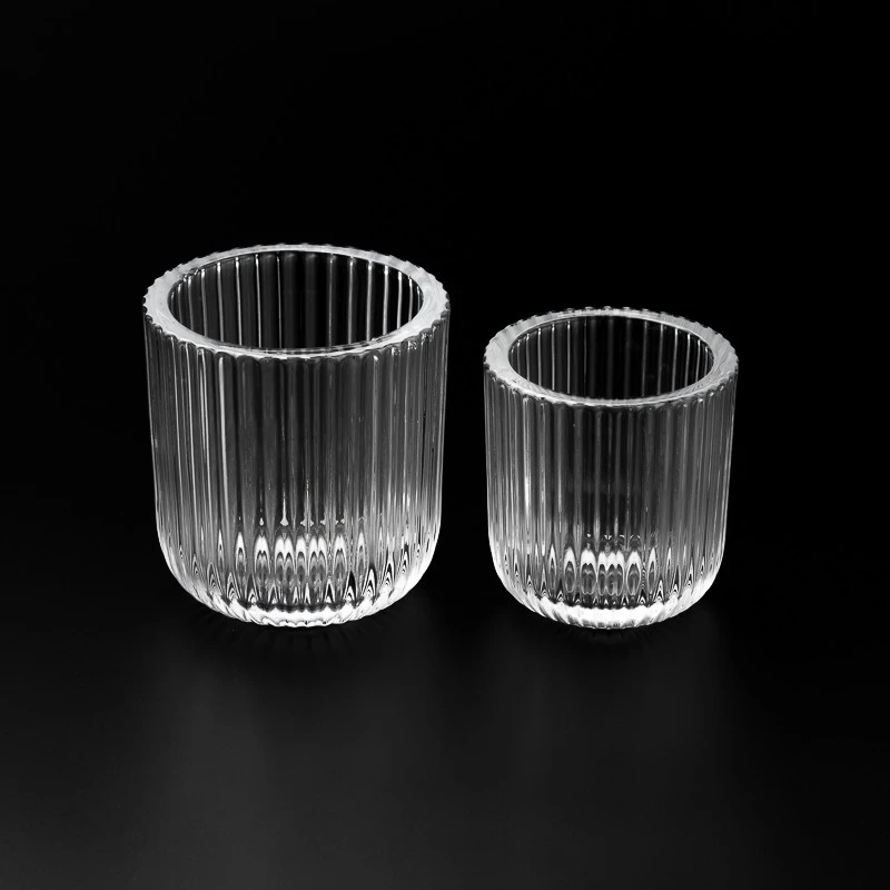 New Design Vertical Stripe Glass Container Scented Candle Jar Supply