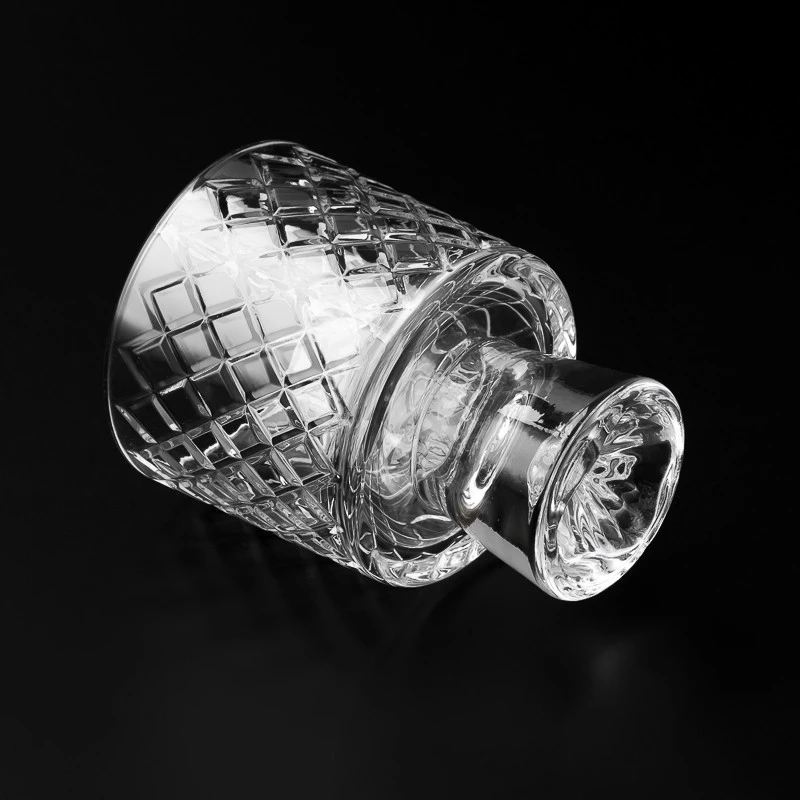 Luxury Exquisite Pattern Retro Style Glass Candle Jar for Decoration