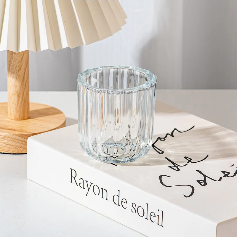 Popular Style Clear Glass Empty Candle Holder 170ml Glass Jar for Decoration