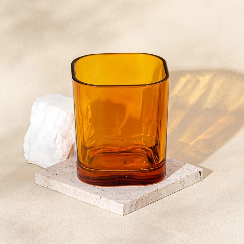  Wholesale luxury 8oz square glass candle jar