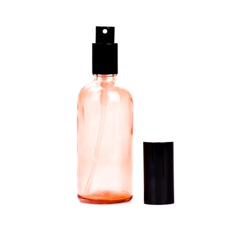 Popular Style Transparent Orange Color 100ml Glass Empty Perfume Bottle with Cap