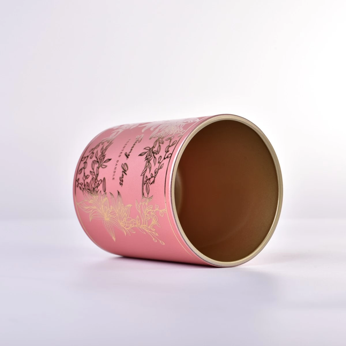 Wholesale 8oz decal  scented candle glass vessel