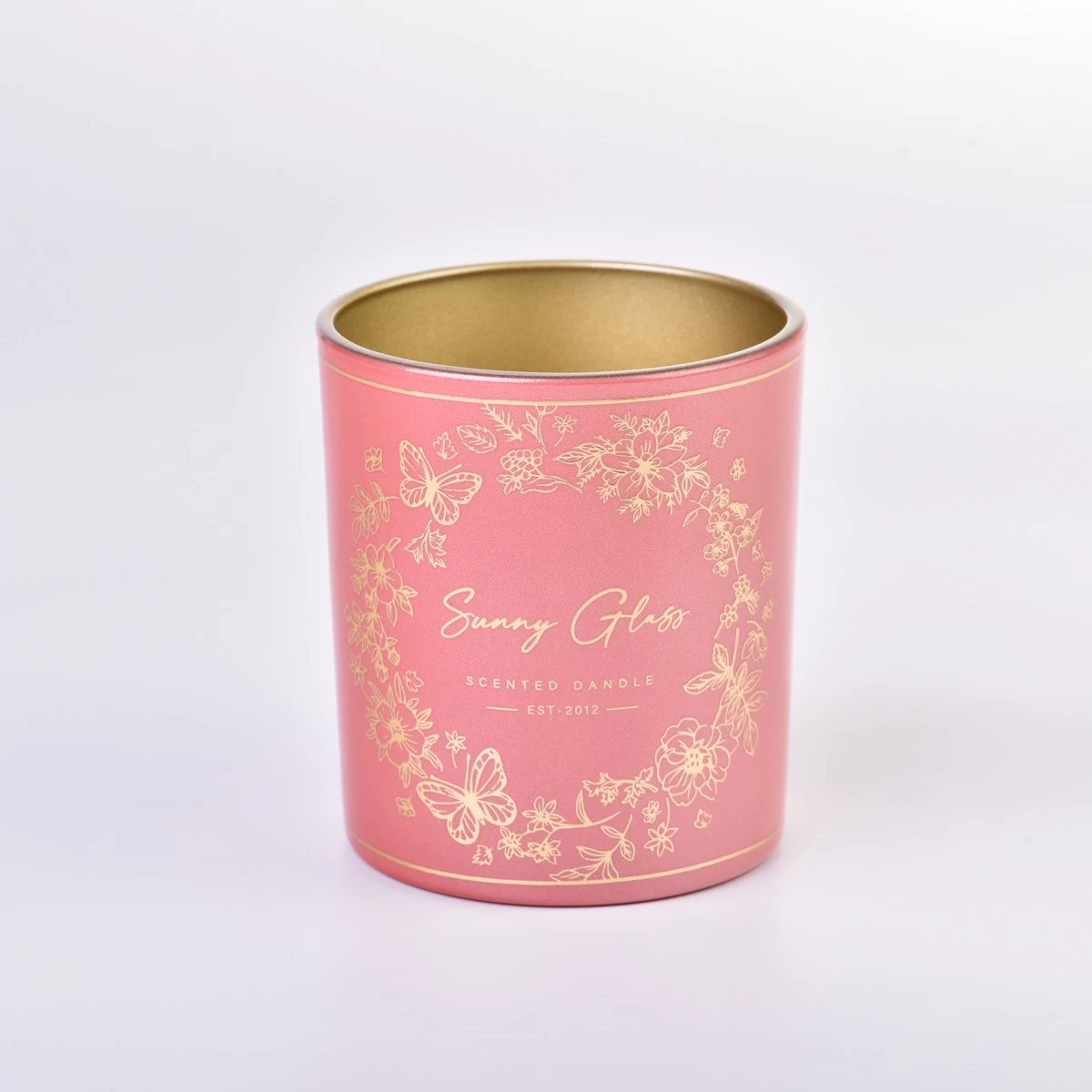 Wholesale 8oz decal  scented candle glass vessel