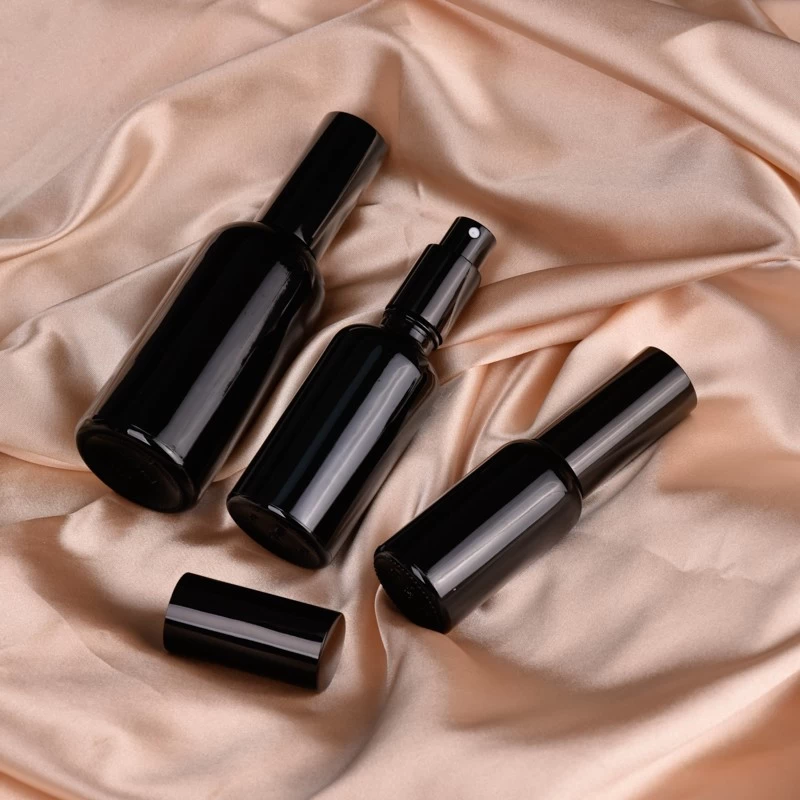 Elegant Style Black 100ml Glass Empty Bottle Fragrance Oil Bottle with Cap