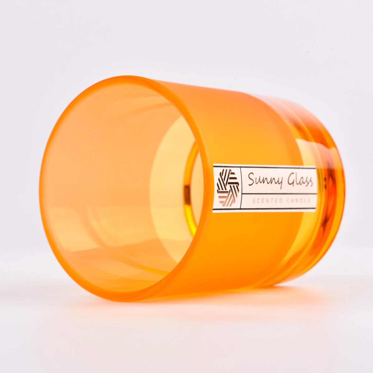 Clear yellow color Glass Candle Vessel with home decor