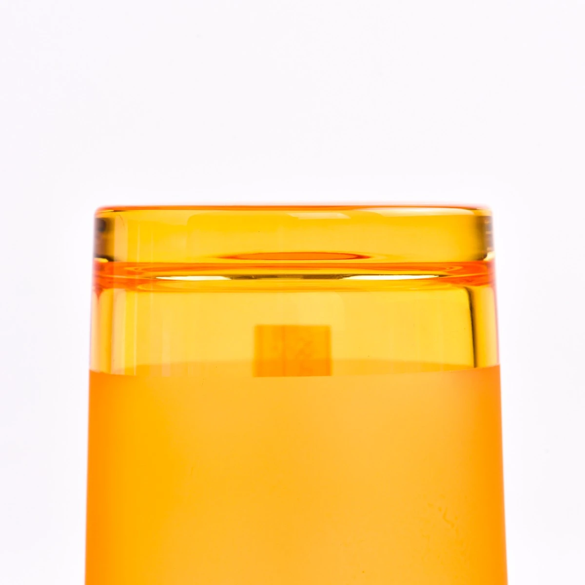 Clear yellow color Glass Candle Vessel with home decor