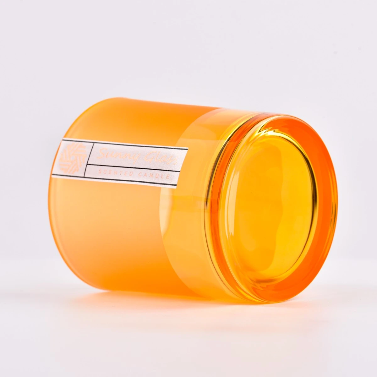 Clear yellow color Glass Candle Vessel with home decor