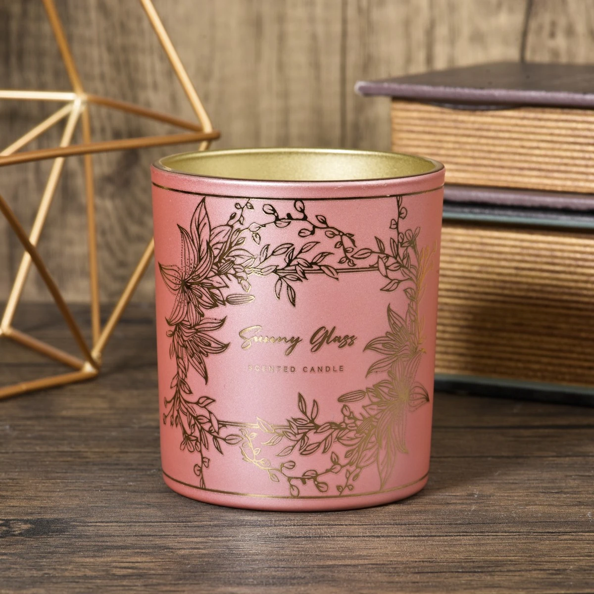 Wholesale 8oz decal  scented candle glass vessel