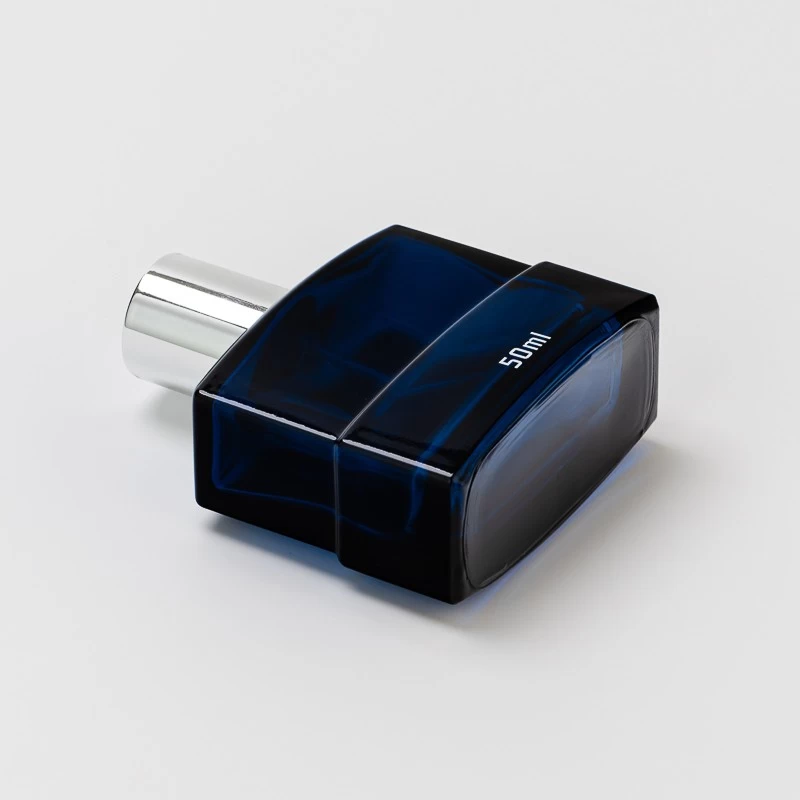 High End Dark Blue 50ml Glass Perfume Bottle with Spray Head