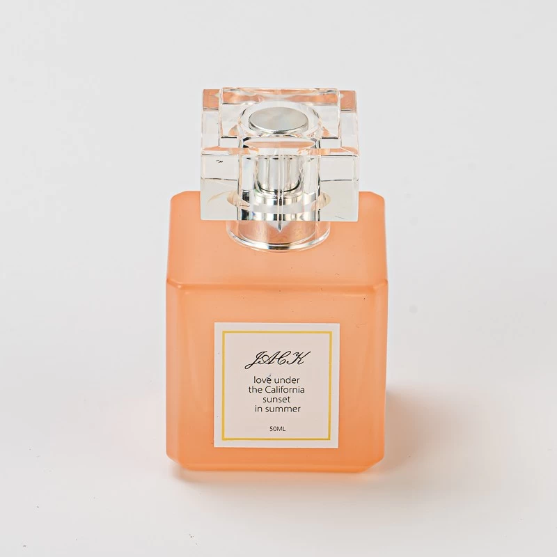 Custom Label Frost Finish Aroma Glass Bottle 50ml Perfume Bottle with Round Lid