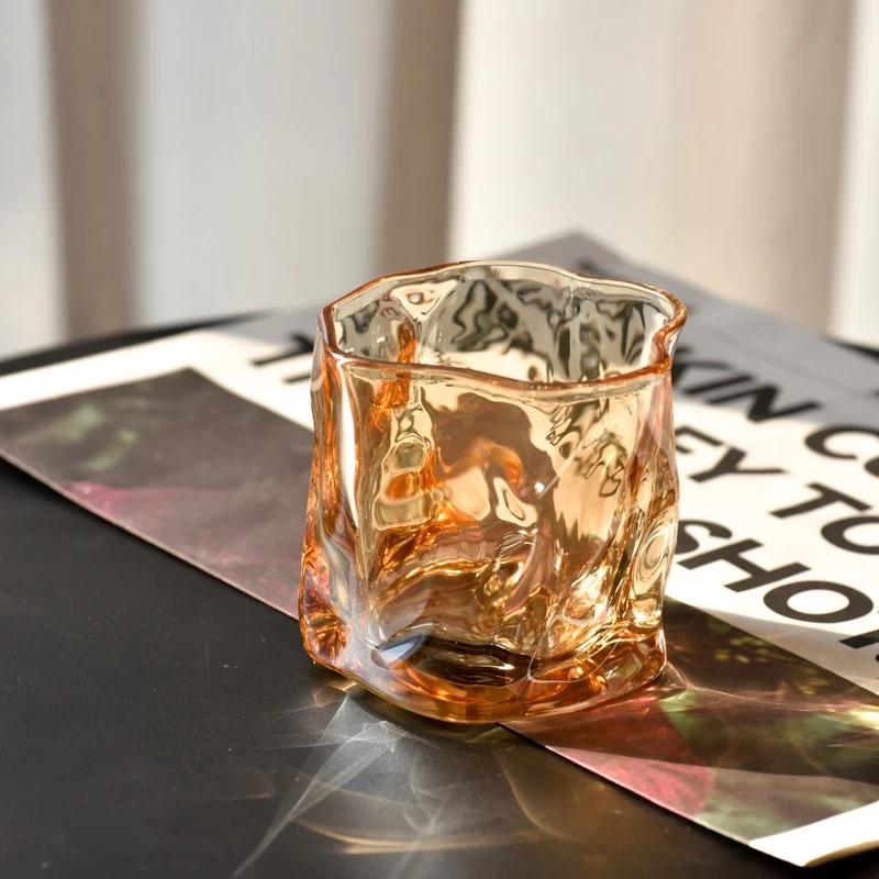Wholesale yellow glass candle vessel wholesale