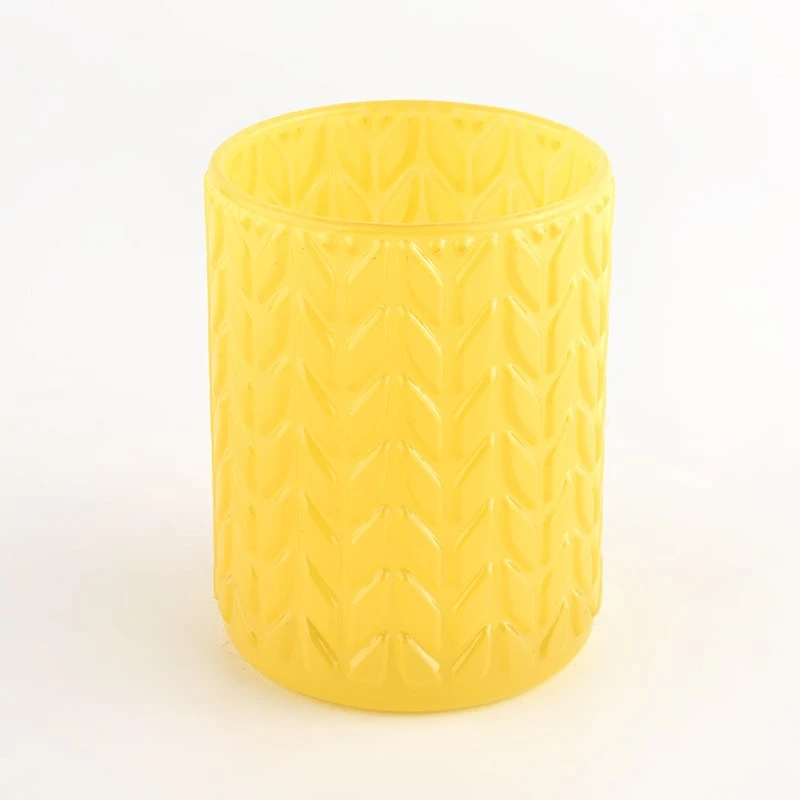 Creative Textured Custom Color Glass Vessel 8oz Scented Candle Jar