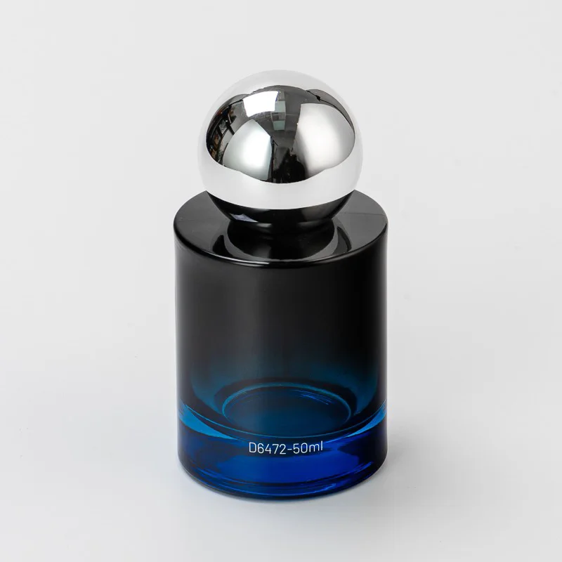 Luxury 50ml Glass Bottle Empty Perfume Spray Bottle with Ball Shape Sliver Cap