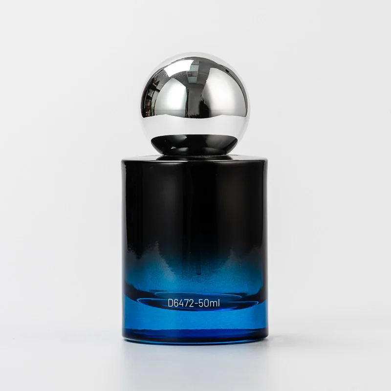 Luxury 50ml Glass Bottle Empty Perfume Spray Bottle with Ball Shape Sliver Cap