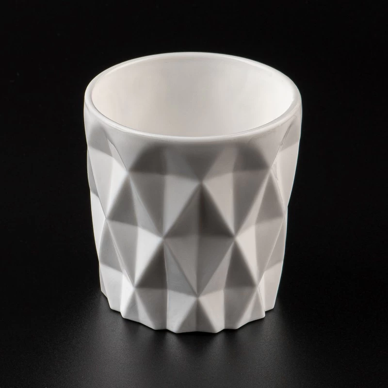 Unique Design White Glass Jar Empty 7oz Candle Vessel for Candle Packaging