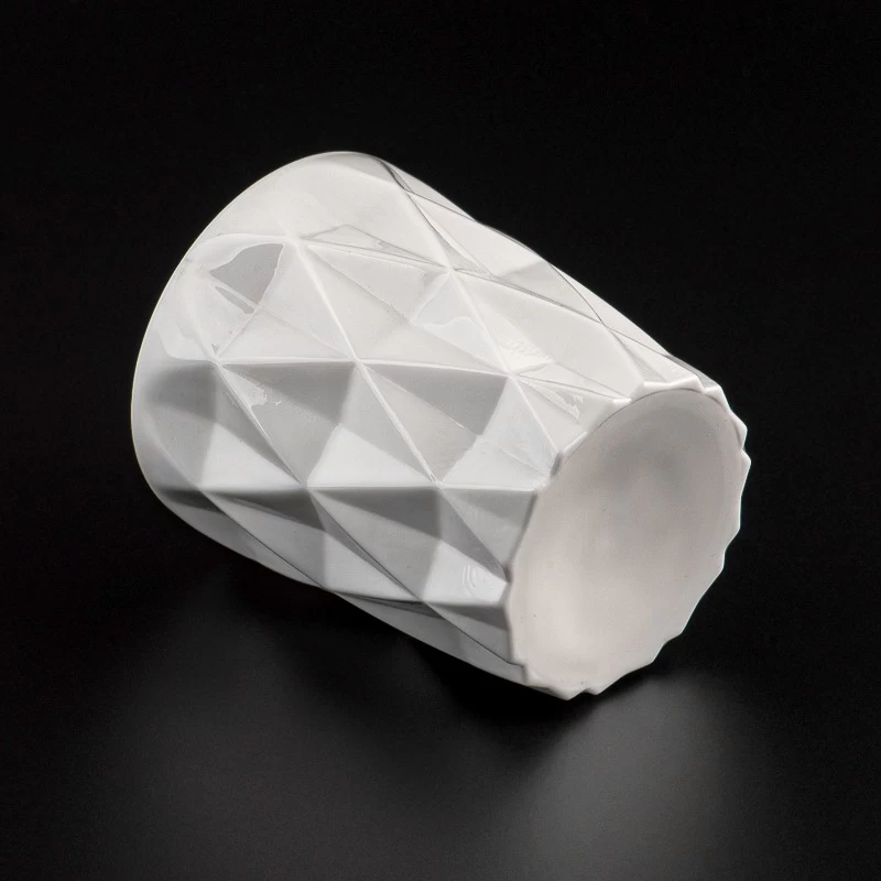 Unique Design White Glass Jar Empty 7oz Candle Vessel for Candle Packaging