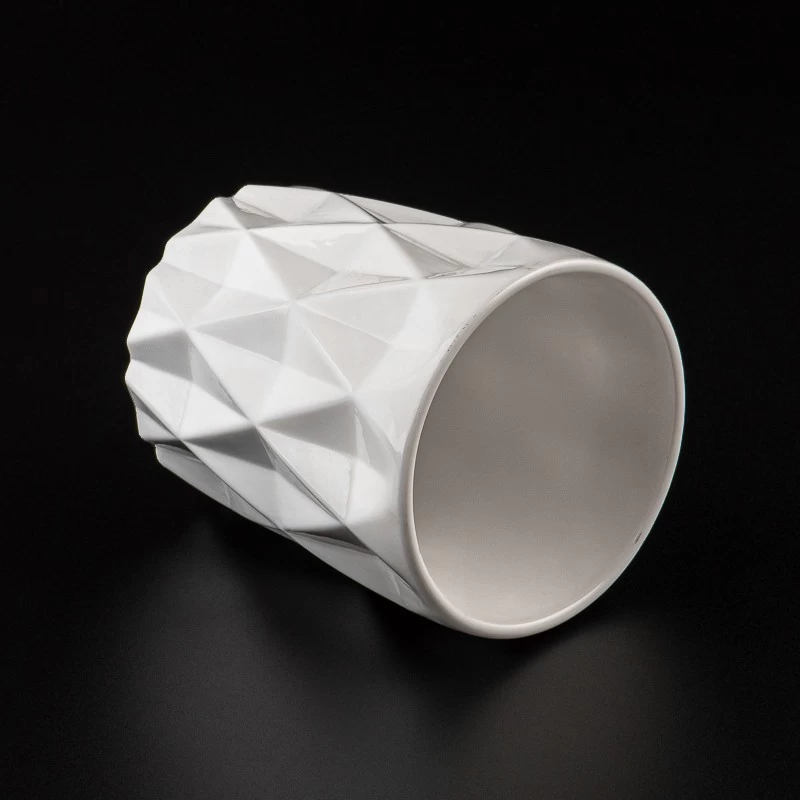 Unique Design White Glass Jar Empty 7oz Candle Vessel for Candle Packaging