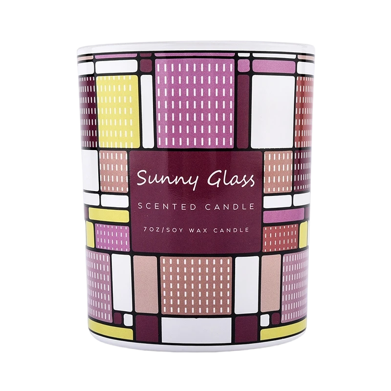 Candeladores de vidrio de vidrio geométrico de colores al por mayor