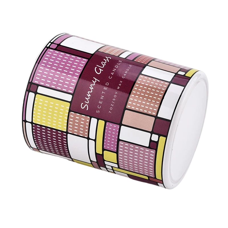 Candeladores de vidrio de vidrio geométrico de colores al por mayor