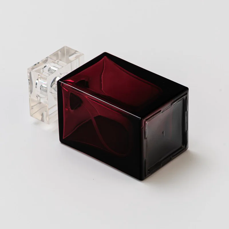 Home Fragrance Luxury Square Glass Perfume Empty Bottle with Lid