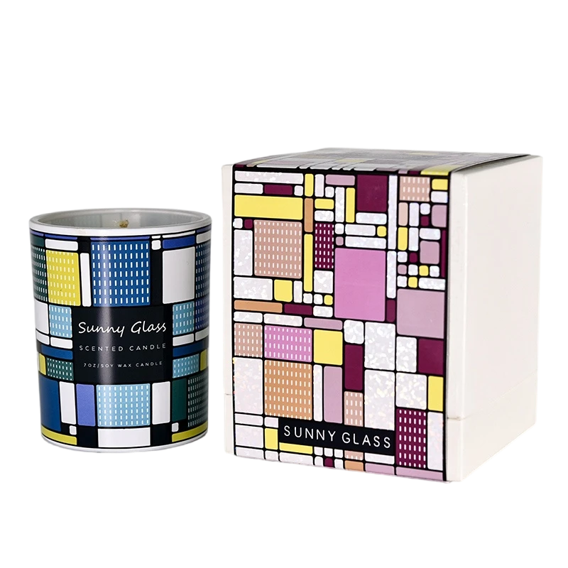 Custom Colored Geometric Glass Scented Candle Holder