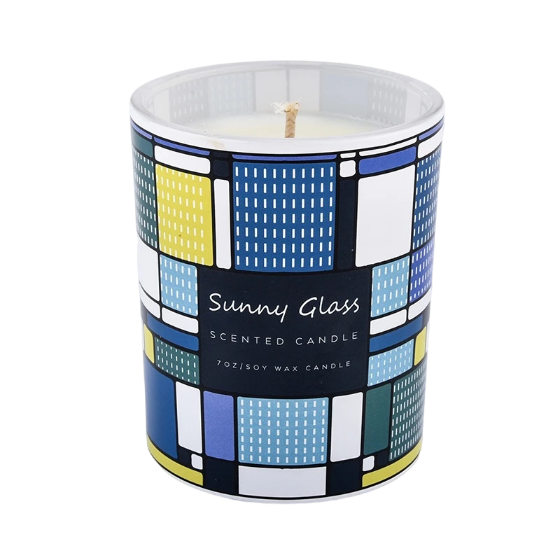 Custom Colored Geometric Glass Scented Candle Holder