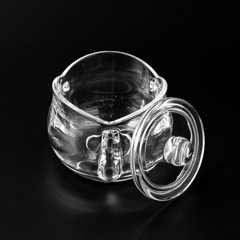wholesale 150ml clear glass candle container with glass lid