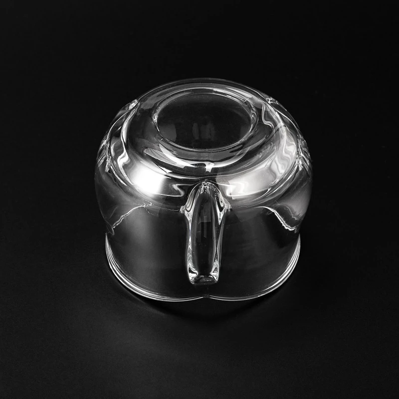 wholesale 150ml clear glass candle container with glass lid