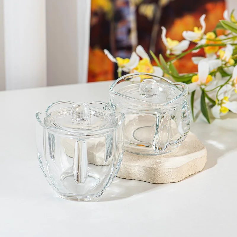 wholesale 150ml clear glass candle container with glass lid