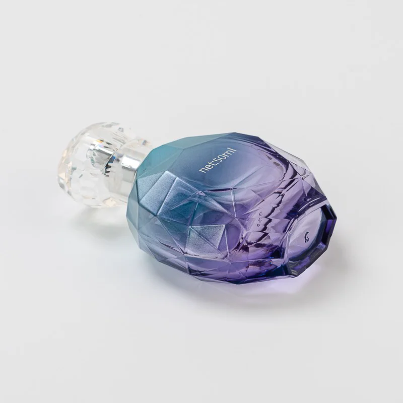 Luxury Ion Plating Finish 50ml Glass Small Perfume Spray Bottle with Lid