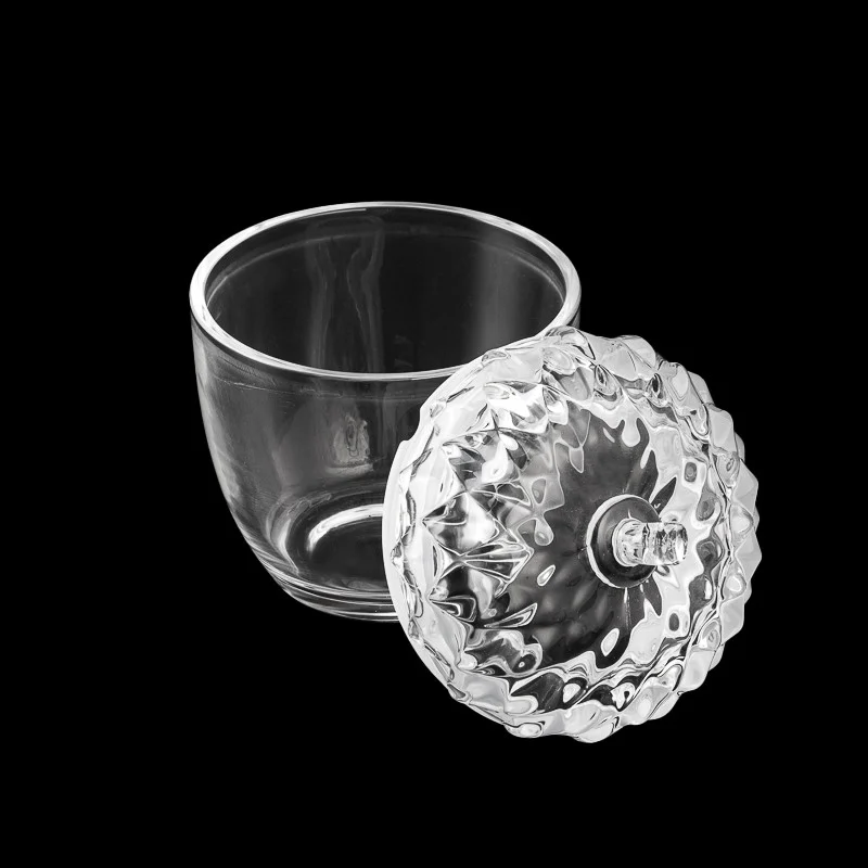 Wholesale 545ml pine cone shape glass candle jar with matched glass lids & handle - COPY - gfwepi