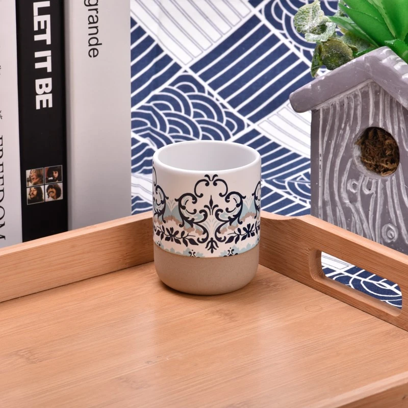 Popular Style 4oz Decal Ceramic Jar Scented Soy Wax Jar for Candle Making