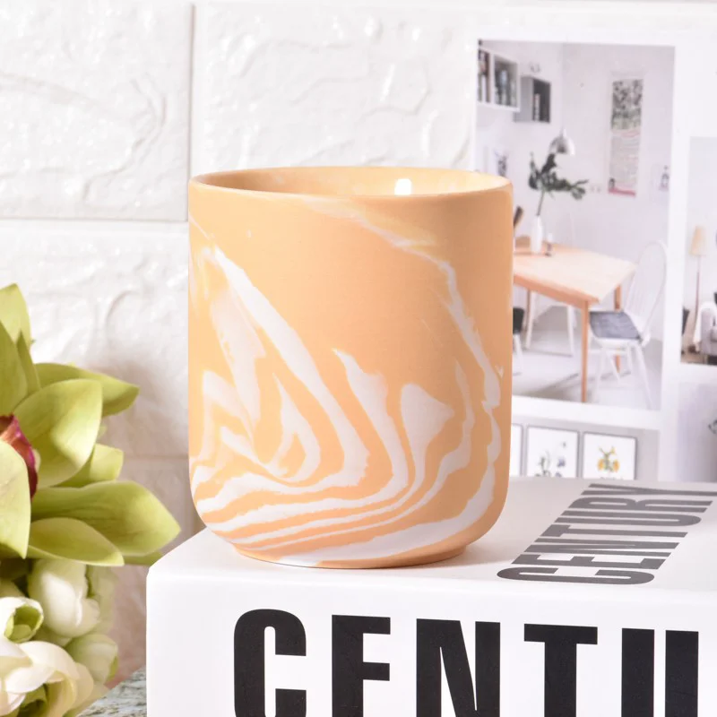 Custom 240ml Ceramic Jar Scented Candle Holder Ceramic Candle Jar Wholesale