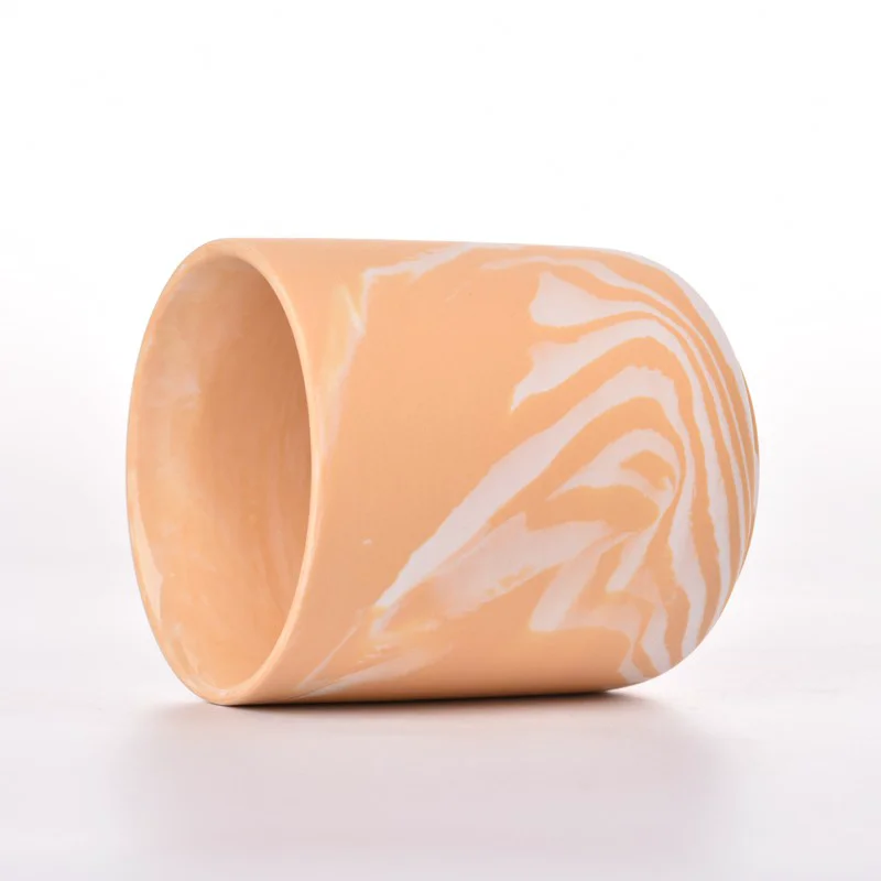 Custom 240ml Ceramic Jar Scented Candle Holder Ceramic Candle Jar Wholesale