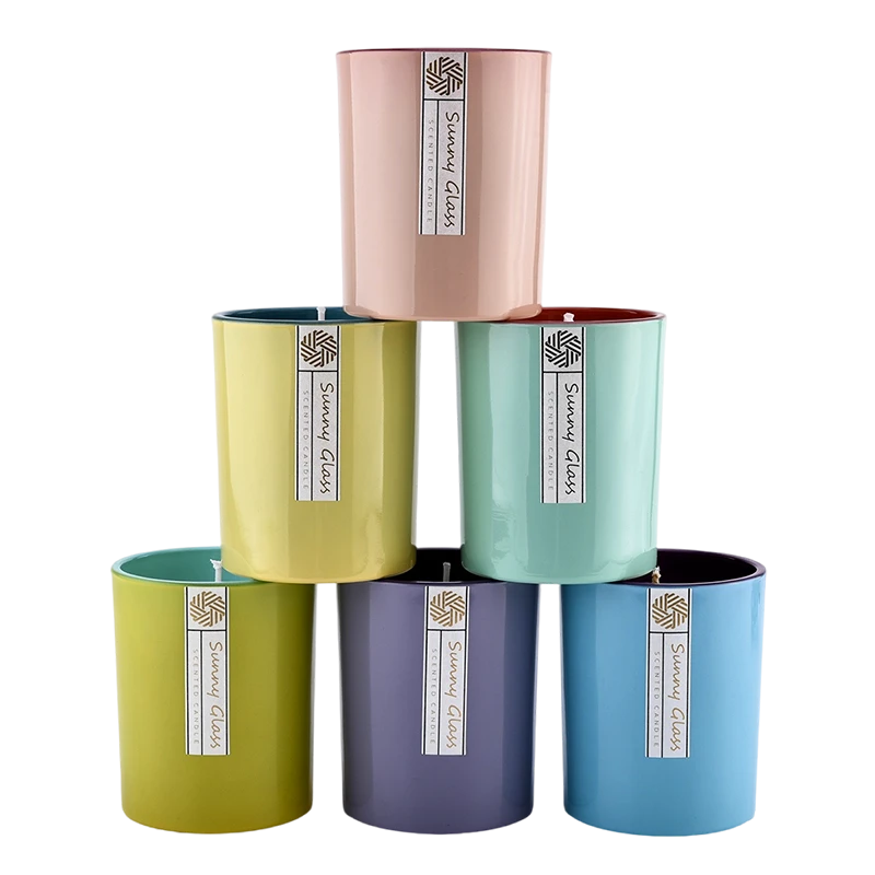 Hurtowa sprzedaż słoików ze świecami ze szkła gradientowego w kolorze zielono-niebieskim, do pojemników do dekoracji zapachów