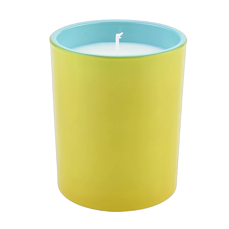 Hurtowa sprzedaż słoików ze świecami ze szkła gradientowego w kolorze zielono-niebieskim, do pojemników do dekoracji zapachów