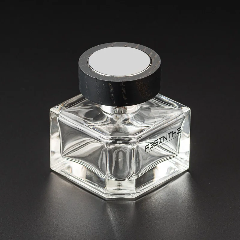 Modern Design Custom Color Square Glass 50ml Perfume Bottle with Spray Head