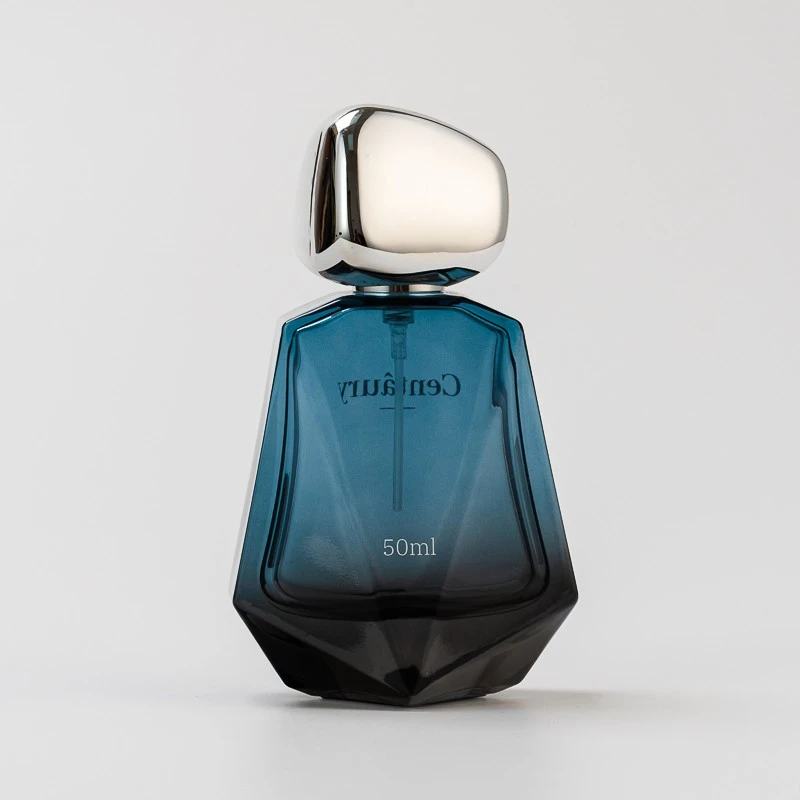 Creative Style 50ml Custom Color Glass Perfume Spray Bottle with Silver Lid